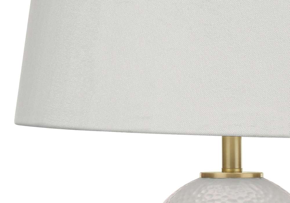 Monarch Specialties - Lighting, 26inH, Table Lamp, White Ceramic, Ivory / Cream Shade, Transitional - I 9610 veiw 2