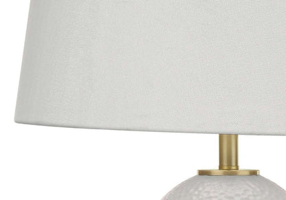 Monarch Specialties - Lighting, 26inH, Table Lamp, White Ceramic, Ivory / Cream Shade, Transitional - I 9610 veiw 2