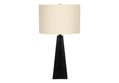 Monarch Specialties - Lighting, 27inH, Table Lamp, Black Resin, Beige Shade, Modern - I 9726 veiw 1