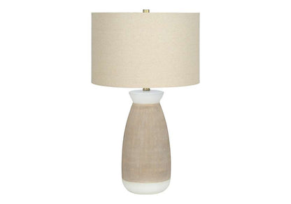 Monarch Specialties - Lighting, 27inH, Table Lamp, Cream Ceramic, Beige Shade, Contemporary - I 9724 veiw 1