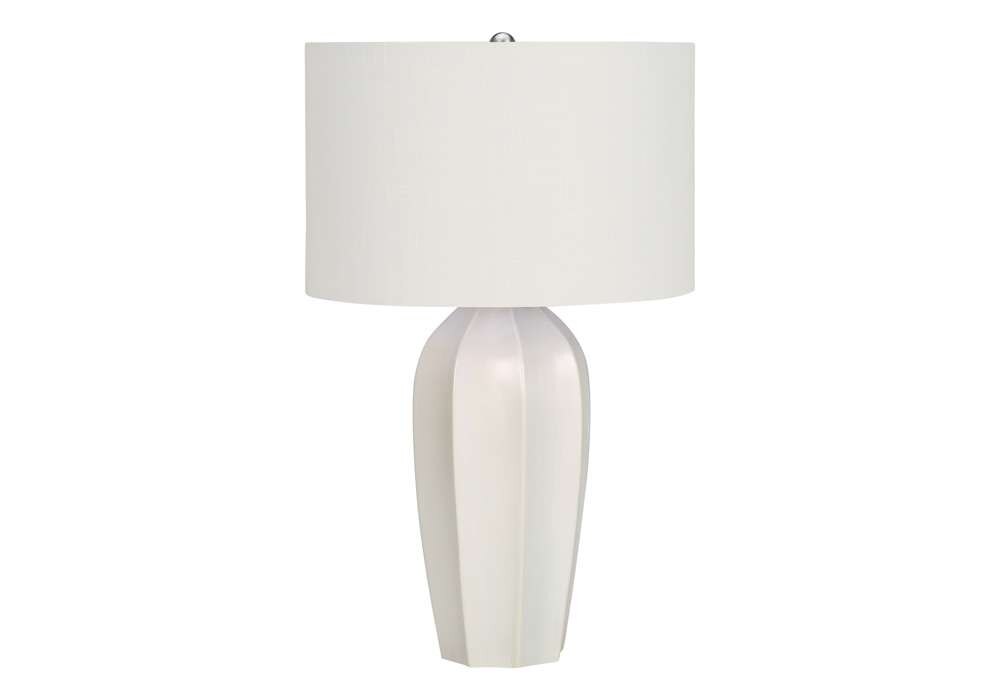 Monarch Specialties - Lighting, 27inH, Table Lamp, Cream Ceramic, Ivory / Cream Shade, Modern - I 9731 veiw 1