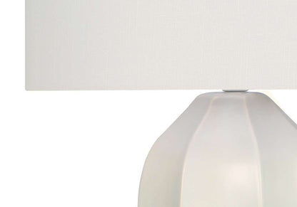 Monarch Specialties - Lighting, 27inH, Table Lamp, Cream Ceramic, Ivory / Cream Shade, Modern - I 9731 veiw 3