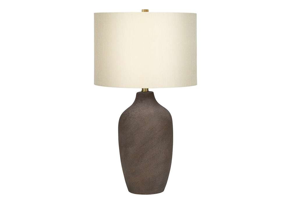 Monarch Specialties - Lighting, 27inH, Table Lamp, Grey Ceramic, Beige Shade, Contemporary - I 9709 veiw 1