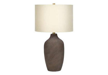 Monarch Specialties - Lighting, 27inH, Table Lamp, Grey Ceramic, Beige Shade, Contemporary - I 9709 veiw 1