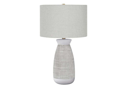 Monarch Specialties - Lighting, 27inH, Table Lamp, Grey Ceramic, Grey Shade, Contemporary - I 9725 veiw 1