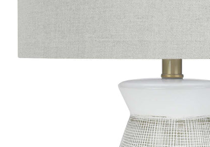 Monarch Specialties - Lighting, 27inH, Table Lamp, Grey Ceramic, Grey Shade, Contemporary - I 9725 veiw 3
