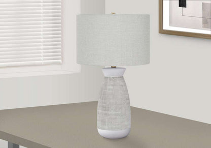 Monarch Specialties - Lighting, 27inH, Table Lamp, Grey Ceramic, Grey Shade, Contemporary - I 9725 veiw 5