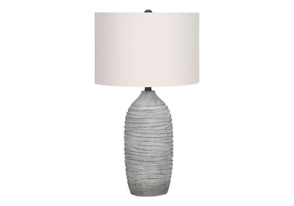 Monarch Specialties - Lighting, 27inH, Table Lamp, Grey Resin, Ivory / Cream Shade, Modern - I 9723 veiw 1