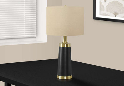 Monarch Specialties - Lighting, 28inH, Table Lamp, Black Metal, Beige Shade, Contemporary - I 9623 veiw 5