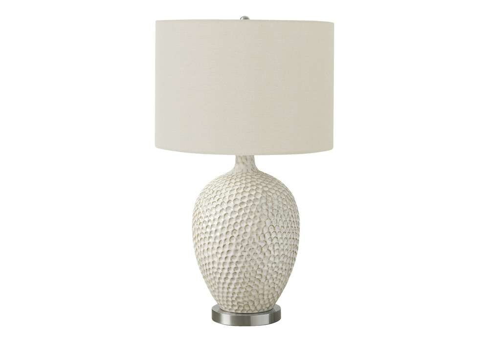 Monarch Specialties - Lighting, 28inH, Table Lamp, Cream Ceramic, Ivory / Cream Shade, Contemporary - I 9607 veiw 1