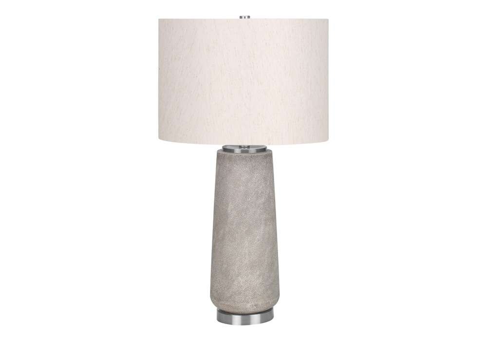Monarch Specialties - Lighting, 29inH, Table Lamp, Grey Resin, Ivory / Cream Shade, Modern - I 9712 veiw 1