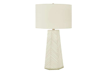 Monarch Specialties - Lighting, 29inH, Table Lamp, White Ceramic, Ivory / Cream Shade, Contemporary - I 9614 veiw 1
