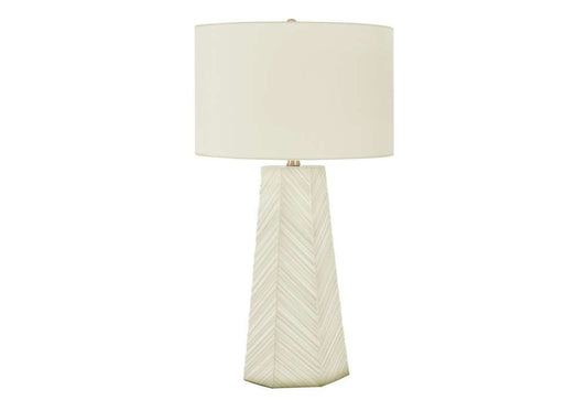 Monarch Specialties - Lighting, 29inH, Table Lamp, White Ceramic, Ivory / Cream Shade, Contemporary - I 9614 veiw 1
