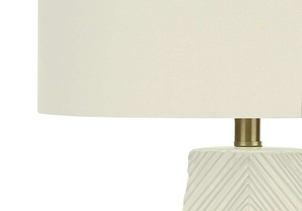 Monarch Specialties - Lighting, 29inH, Table Lamp, White Ceramic, Ivory / Cream Shade, Contemporary - I 9614 veiw 2