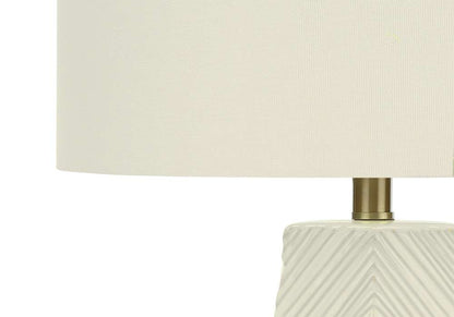 Monarch Specialties - Lighting, 29inH, Table Lamp, White Ceramic, Ivory / Cream Shade, Contemporary - I 9614 veiw 2