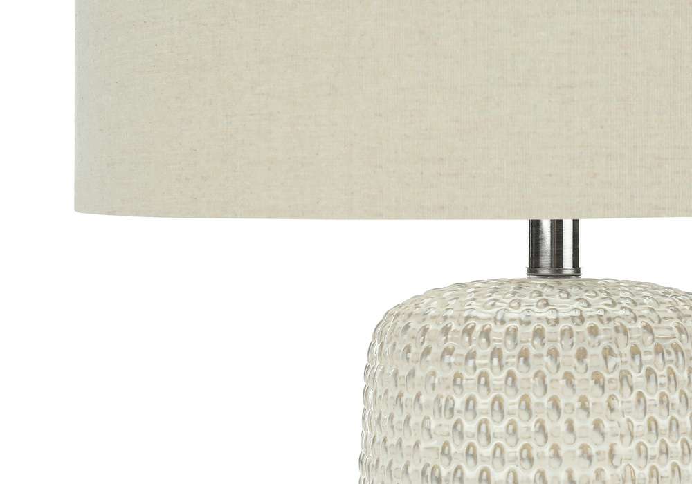 Monarch Specialties - Lighting, 31inH, Table Lamp, Cream Ceramic, Beige Shade, Contemporary - I 9605 veiw 2