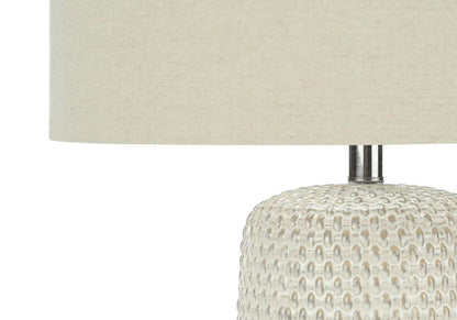 Monarch Specialties - Lighting, 31inH, Table Lamp, Cream Ceramic, Beige Shade, Contemporary - I 9605 veiw 2