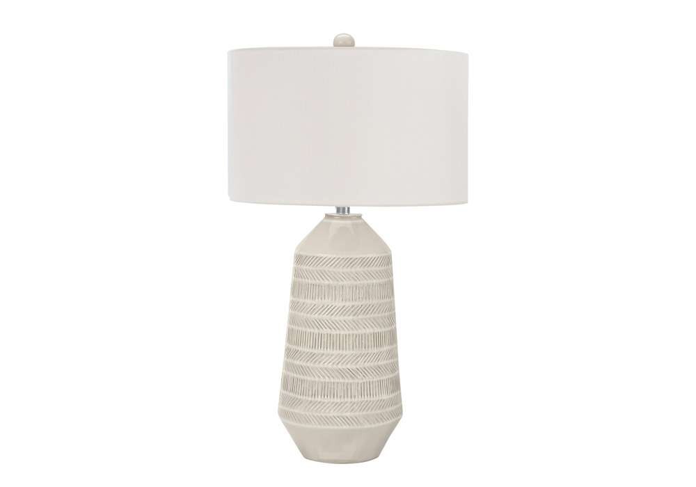 Monarch Specialties - Lighting, 33inH, Table Lamp, Ivory / Cream Shade, Cream Ceramic, Contemporary - I 9613 veiw 1