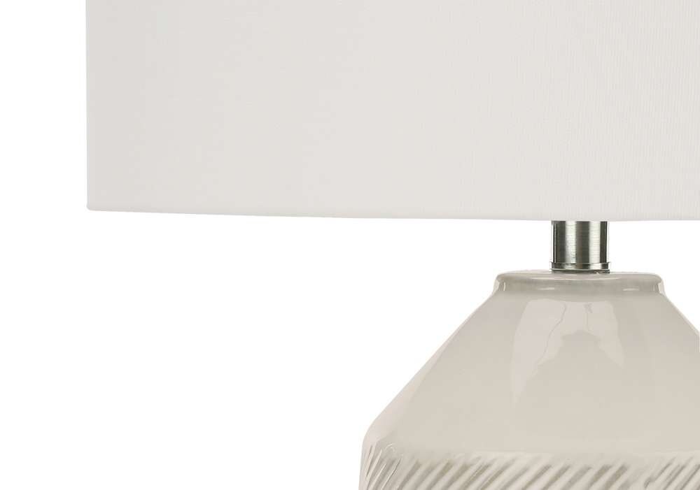 Monarch Specialties - Lighting, 33inH, Table Lamp, Ivory / Cream Shade, Cream Ceramic, Contemporary - I 9613 veiw 2