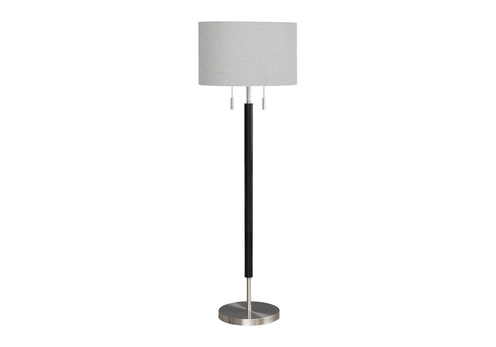 Monarch Specialties - Lighting, 60inH, Nickel Metal, Grey Shade, Contemporary - I 9748 veiw 1