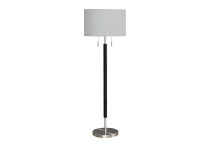 Monarch Specialties - Lighting, 60inH, Nickel Metal, Grey Shade, Contemporary - I 9748 veiw 1