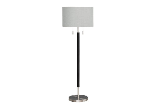 Monarch Specialties - Lighting, 60inH, Nickel Metal, Grey Shade, Contemporary - I 9748 veiw 1