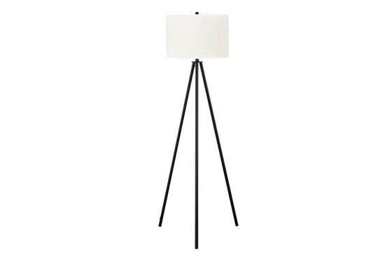 Monarch Specialties - Lighting, 63inH, Floor Lamp, Black Metal, Ivory / Cream Shade, Contemporary - I 9735 veiw 1