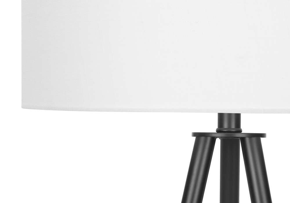 Monarch Specialties - Lighting, 63inH, Floor Lamp, Black Metal, Ivory / Cream Shade, Contemporary - I 9735 veiw 2