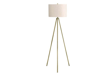Monarch Specialties - Lighting, 63inH, Floor Lamp, Brass Metal, Ivory / Cream Shade, Contemporary - I 9736 veiw 1