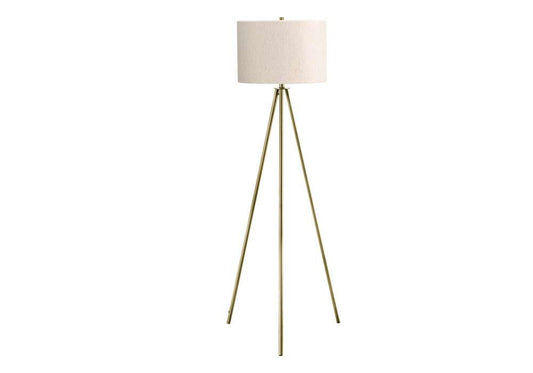Monarch Specialties - Lighting, 63inH, Floor Lamp, Brass Metal, Ivory / Cream Shade, Contemporary - I 9736 veiw 1