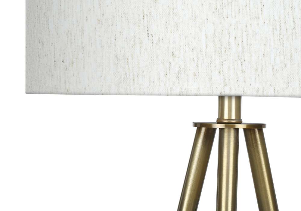 Monarch Specialties - Lighting, 63inH, Floor Lamp, Brass Metal, Ivory / Cream Shade, Contemporary - I 9736 veiw 2