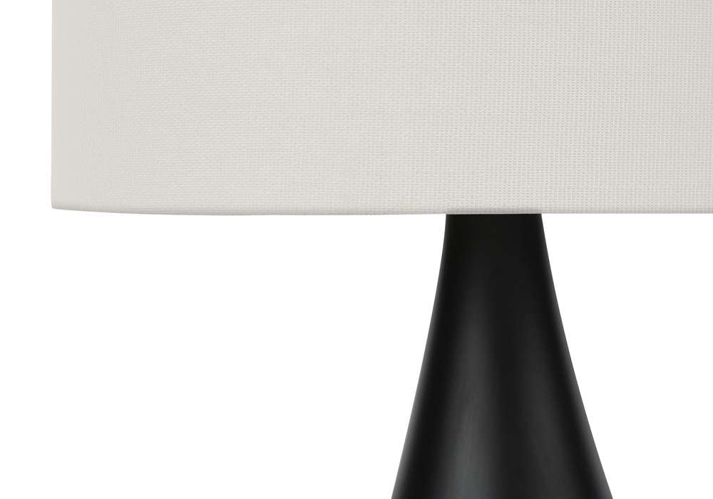Monarch Specialties - Lighting, Set Of 2, 18inH, Table Lamp, Black Metal, Ivory / Cream Shade, Contemporary - I 9639 veiw 2