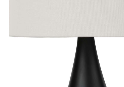 Monarch Specialties - Lighting, Set Of 2, 18inH, Table Lamp, Black Metal, Ivory / Cream Shade, Contemporary - I 9639 veiw 2