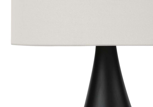 Monarch Specialties - Lighting, Set Of 2, 18inH, Table Lamp, Black Metal, Ivory / Cream Shade, Contemporary - I 9639 veiw 2