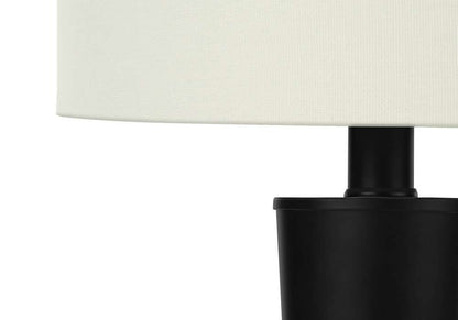 Monarch Specialties - Lighting, Set Of 2, 24inH, Table Lamp, Usb Port Included, Black Metal, Ivory / Cream Shade, Contemporary - I 9643 veiw 2