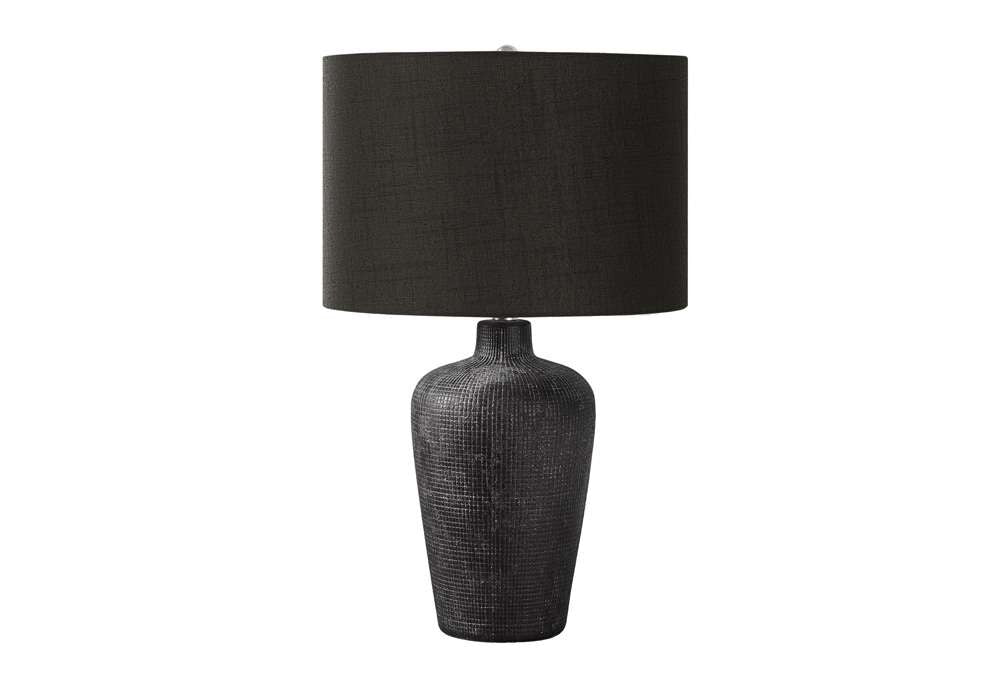 Monarch Specialties - Lighting, Table Lamp, 24inH, Black Ceramic, Black Shade, Contemporary - I 9621 veiw 1