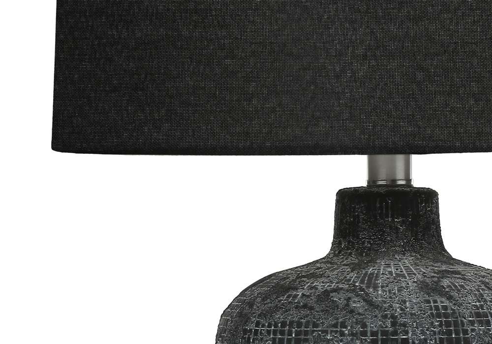 Monarch Specialties - Lighting, Table Lamp, 24inH, Black Ceramic, Black Shade, Contemporary - I 9621 veiw 2