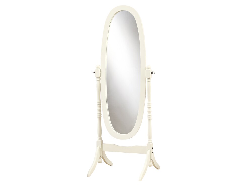 Monarch Specialties - Mirror, Full Length, Standing, Floor, 60in Oval, Dressing, Bedroom, Wood, White, Traditional - I-3102 veiw 2
