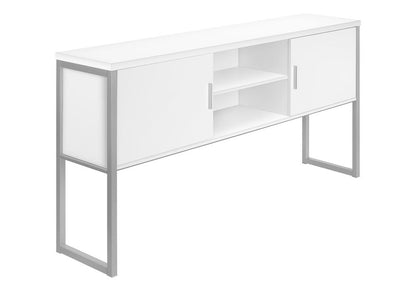 Monarch Specialties - Office Hutch, 72inL, Work White Laminate, Silver Metal, Contemporary, Modern - I 7728 veiw 1