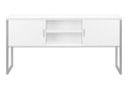 Monarch Specialties - Office Hutch, 72inL, Work White Laminate, Silver Metal, Contemporary, Modern - I 7728 veiw 2