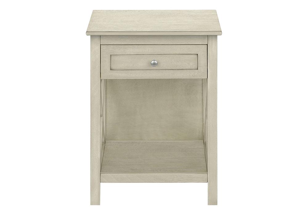Monarch Specialties - End, Side Table, Antique White Veneer, Transitional - I 3984 veiw 2
