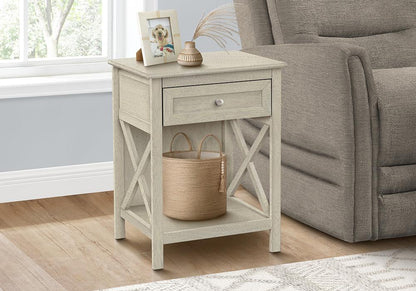 Monarch Specialties - End, Side Table, Antique White Veneer, Transitional - I 3984 veiw 3