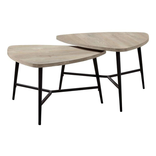 Monarch Specialties - Table Set, 2Pcs Set, Coffee, End, Side, Accent, Living Room, Metal, Laminate, Beige, Black, Contemporary, Modern - I-7939P veiw 1