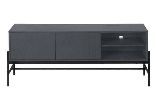 Monarch Specialties - Tv Stand, 60 Inch, Console, Media Entertainment Center, Storage Cabinet, Living Room, Bedroom, Grey Laminate, Black Metal, Contemporary, Modern - I 2739 view 2