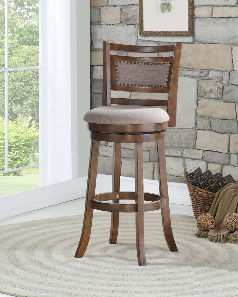 New Classic Furniture - Aberdeen 29in Bar Stool-Dk Brown With Fabric Seat - S1218-BS-FB veiw 5
