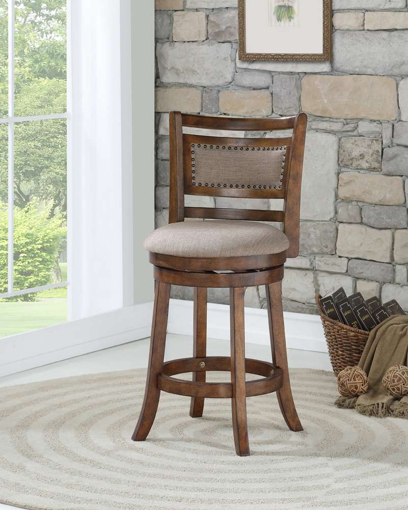 New Classic Furniture - Aberdeen 24in Counter Stool-Dk Brown With Fabric Seat - S1218-CS-FB veiw 5