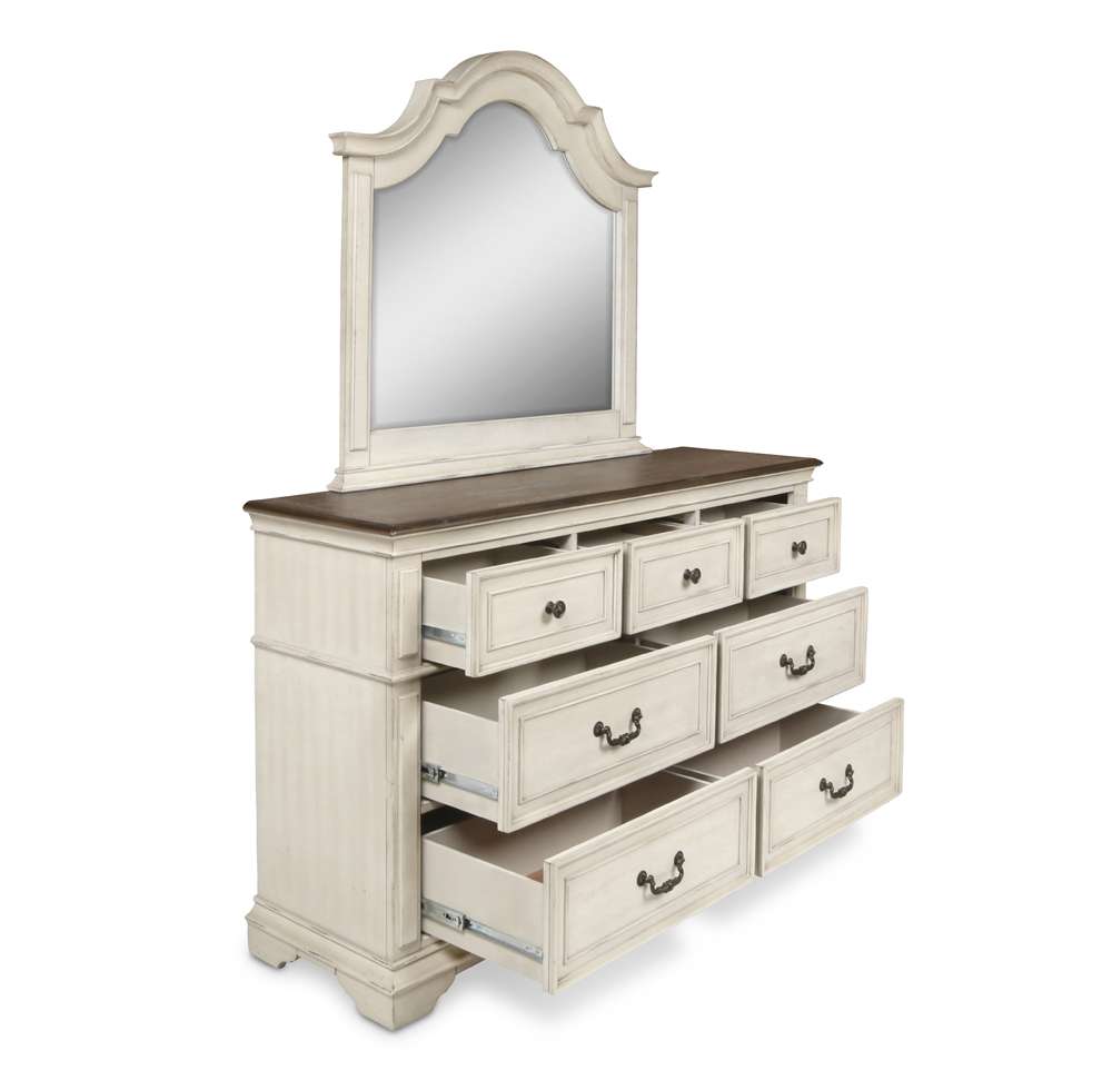New Classic Furniture - Anastasia Mirror - Ant. White - B1731-060 veiw 2
