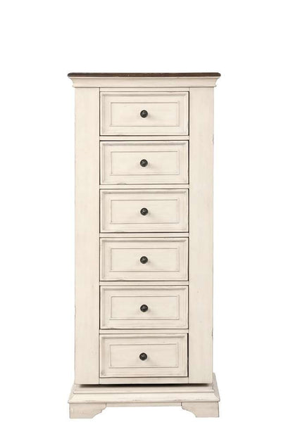 New Classic Furniture - Anastasia Wood 7 Drawer Swivel Lingerie Chest, Antique White - B1731-079 veiw 3