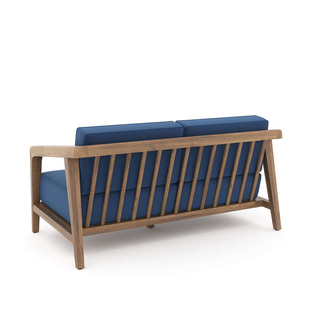 New Classic Furniture - Bali Outdoor Solid Wood Conversation 4 Piece Set-Patio Loveseat, 2 Patio Club Chairs & Patio Coffee Table-Dark Blue - 60-896B-4P veiw 2