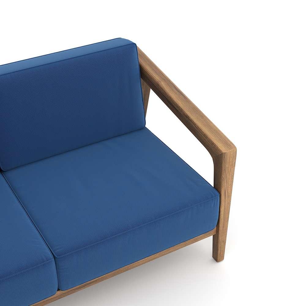 New Classic Furniture - Bali Outdoor Solid Wood Conversation 4 Piece Set-Patio Loveseat, 2 Patio Club Chairs & Patio Coffee Table-Dark Blue - 60-896B-4P veiw 4